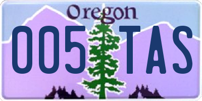 OR license plate 005TAS