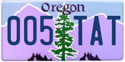 OR license plate 005TAT