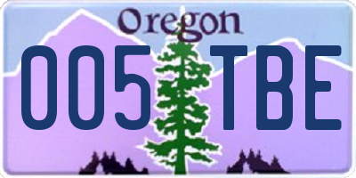 OR license plate 005TBE