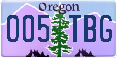 OR license plate 005TBG