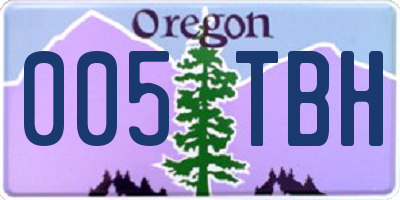 OR license plate 005TBH