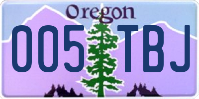 OR license plate 005TBJ