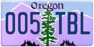 OR license plate 005TBL