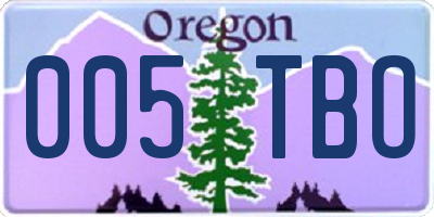 OR license plate 005TBO
