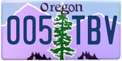 OR license plate 005TBV