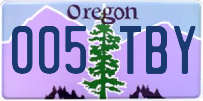 OR license plate 005TBY