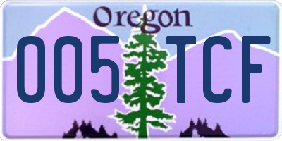 OR license plate 005TCF