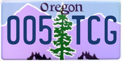 OR license plate 005TCG