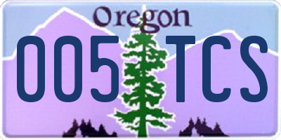 OR license plate 005TCS