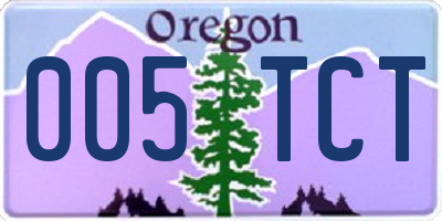 OR license plate 005TCT
