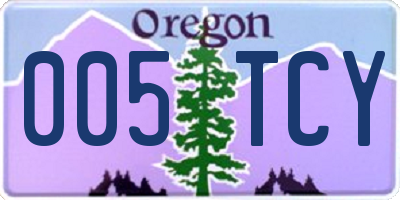 OR license plate 005TCY