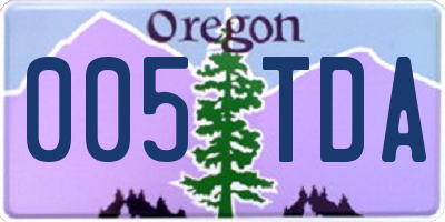 OR license plate 005TDA