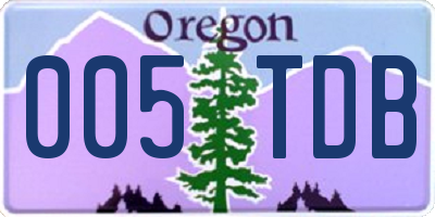 OR license plate 005TDB