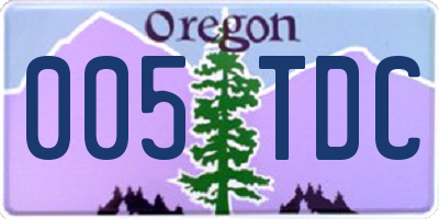 OR license plate 005TDC