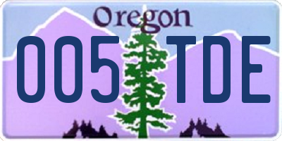 OR license plate 005TDE