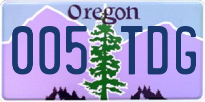 OR license plate 005TDG
