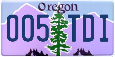 OR license plate 005TDI