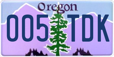 OR license plate 005TDK