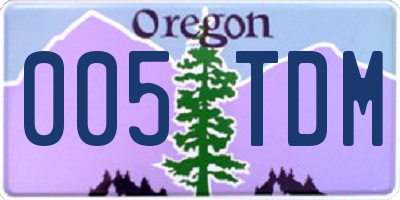 OR license plate 005TDM