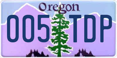 OR license plate 005TDP