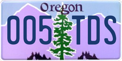 OR license plate 005TDS
