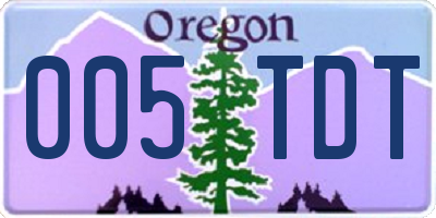 OR license plate 005TDT