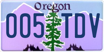 OR license plate 005TDV