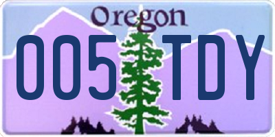 OR license plate 005TDY