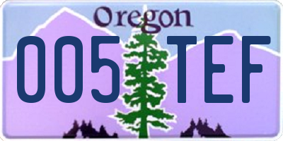 OR license plate 005TEF