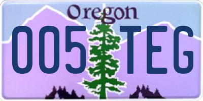 OR license plate 005TEG