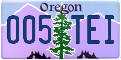 OR license plate 005TEI