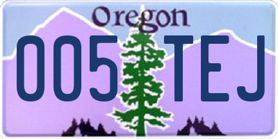 OR license plate 005TEJ