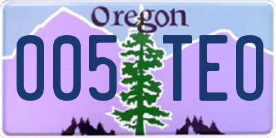 OR license plate 005TEO