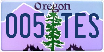 OR license plate 005TES