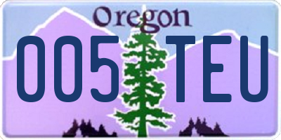 OR license plate 005TEU