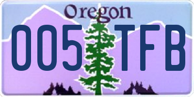 OR license plate 005TFB