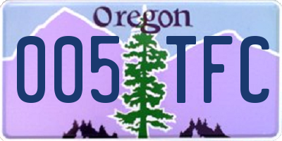 OR license plate 005TFC
