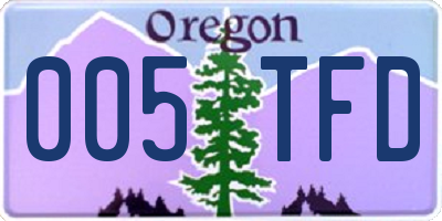 OR license plate 005TFD