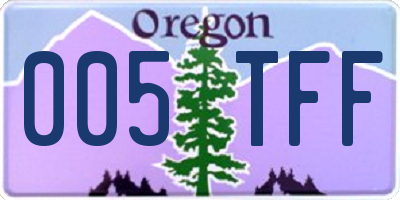 OR license plate 005TFF