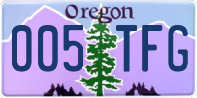 OR license plate 005TFG