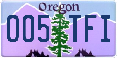 OR license plate 005TFI