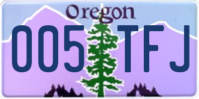 OR license plate 005TFJ