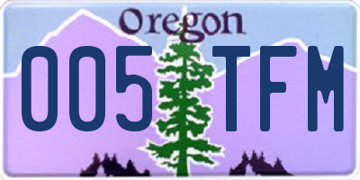 OR license plate 005TFM