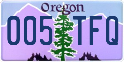 OR license plate 005TFQ