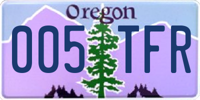 OR license plate 005TFR