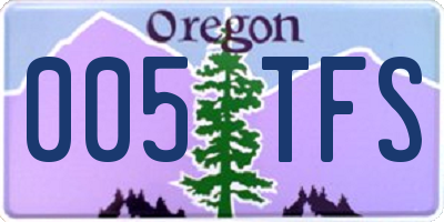 OR license plate 005TFS