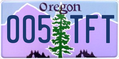 OR license plate 005TFT