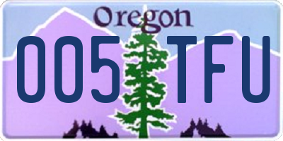 OR license plate 005TFU