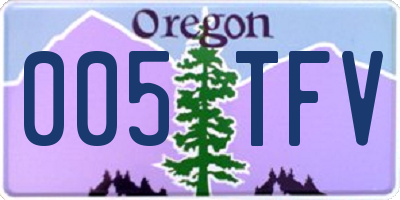 OR license plate 005TFV