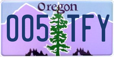 OR license plate 005TFY